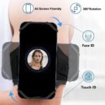 VUP Running Armband 360°Rotatable for iPhone 17/16/15/14/13/Pro Max/Pro/Mini/12/11/SE/Xs/XR/X/8/7/Plus, Fits All 4-6.7 Inch Smartphones, with Key Holder Phone Armband for Running Hiking Biking (Black) Black Armband