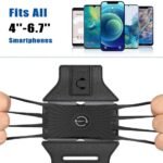 VUP Running Armband 360°Rotatable for iPhone 17/16/15/14/13/Pro Max/Pro/Mini/12/11/SE/Xs/XR/X/8/7/Plus, Fits All 4-6.7 Inch Smartphones, with Key Holder Phone Armband for Running Hiking Biking (Black) Black Armband