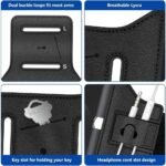 VUP Running Armband 360°Rotatable for iPhone 17/16/15/14/13/Pro Max/Pro/Mini/12/11/SE/Xs/XR/X/8/7/Plus, Fits All 4-6.7 Inch Smartphones, with Key Holder Phone Armband for Running Hiking Biking (Black) Black Armband
