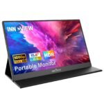 InnoView Portable Monitor, 15.6 Inch FHD 1080P HDMI USB C Second External Monitor for Laptop, Desktop, MacBook, Phones, Tablet, PS5/4, Xbox, Switch, Built-in Speaker with Protective Case Black 15.6 inches