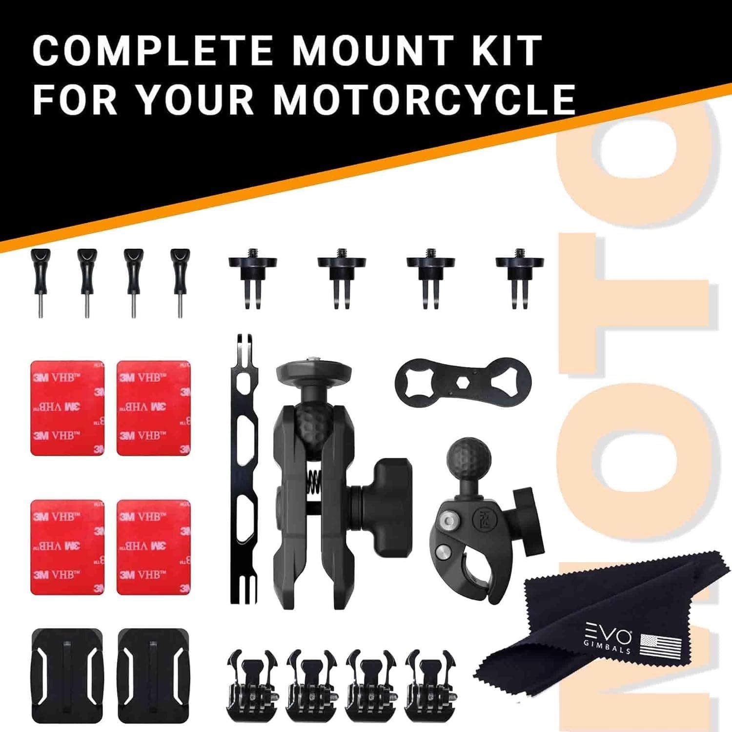 Insta360 X4 Motorcycle Bundle- 8K Waterproof 360 Action Camera with 1/2"" 48MP Sensors, 5.7K 360 HDR Video, |Includes Motorcycle Bundle, Selfie Stick, Lens Guard and Lens Cap (128GB), Black