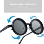 Hand Made Nd-400 9 Gears Round Polarized Adjustable Dimming Men Sunglasses women Filter Diving Fishing Sunglasses78 C2 49 Millimeters
