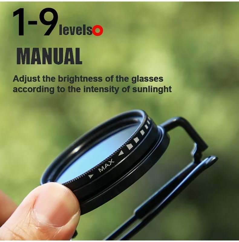 Hand Made Nd-400 9 Gears Round Polarized Adjustable Dimming Men Sunglasses women Filter Diving Fishing Sunglasses78 C2 49 Millimeters