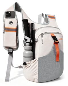 15L Small Hiking Backpack, Lightweight Foldable Daypack for Women Beige 15L