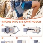 15L Small Hiking Backpack, Lightweight Foldable Daypack for Women Beige 15L