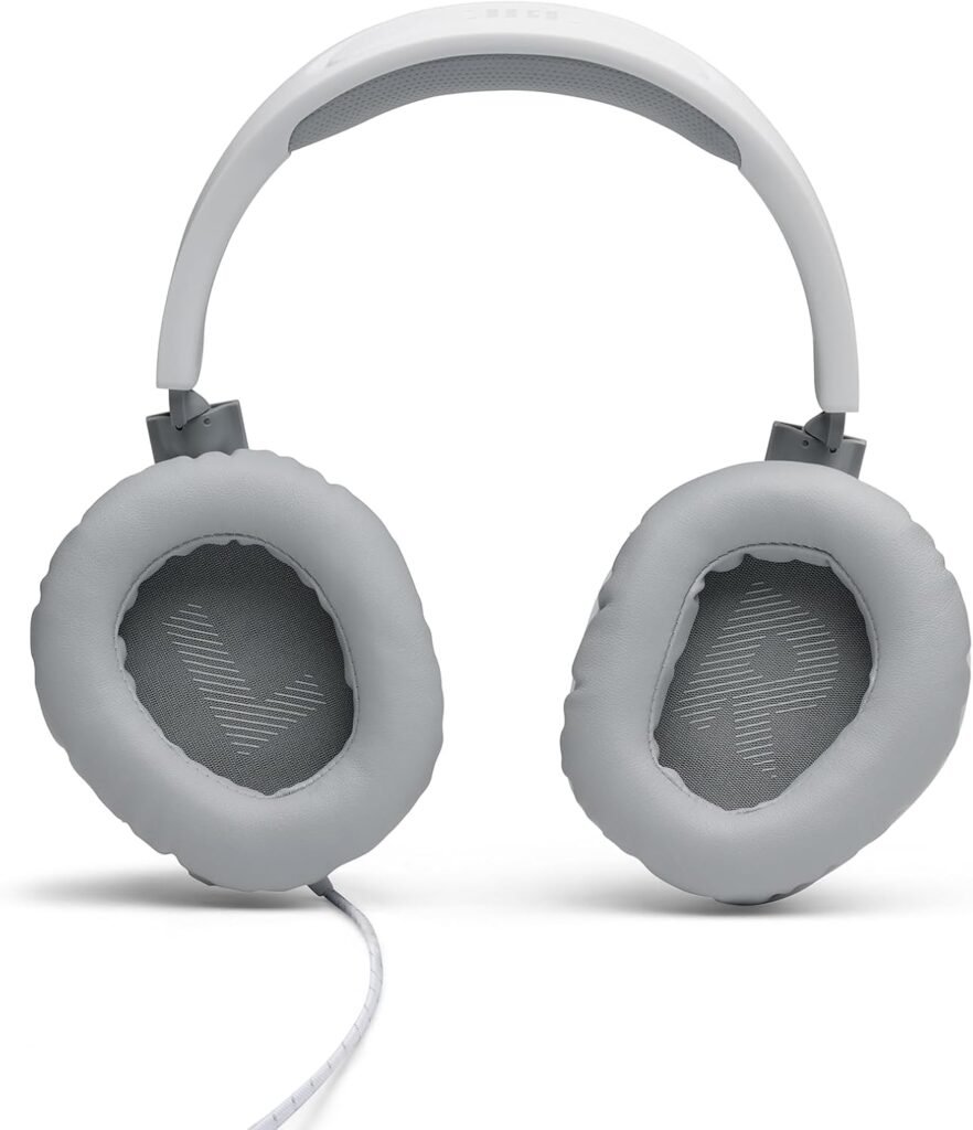 JBL Quantum 100 Wired Over-Ear Gaming Headset with Boom Mic, Multi-Platform Compatible, White White All platforms