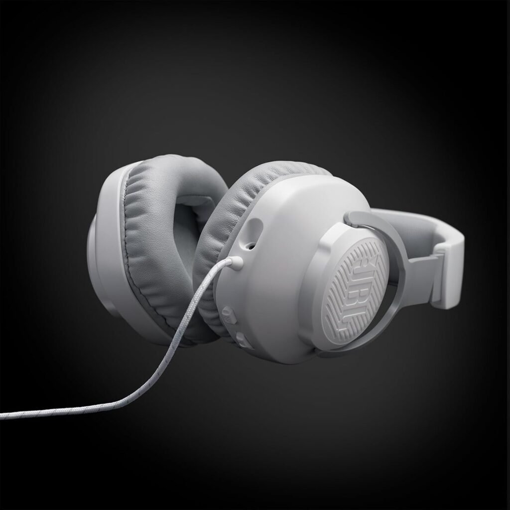 JBL Quantum 100 Wired Over-Ear Gaming Headset with Boom Mic, Multi-Platform Compatible, White White All platforms