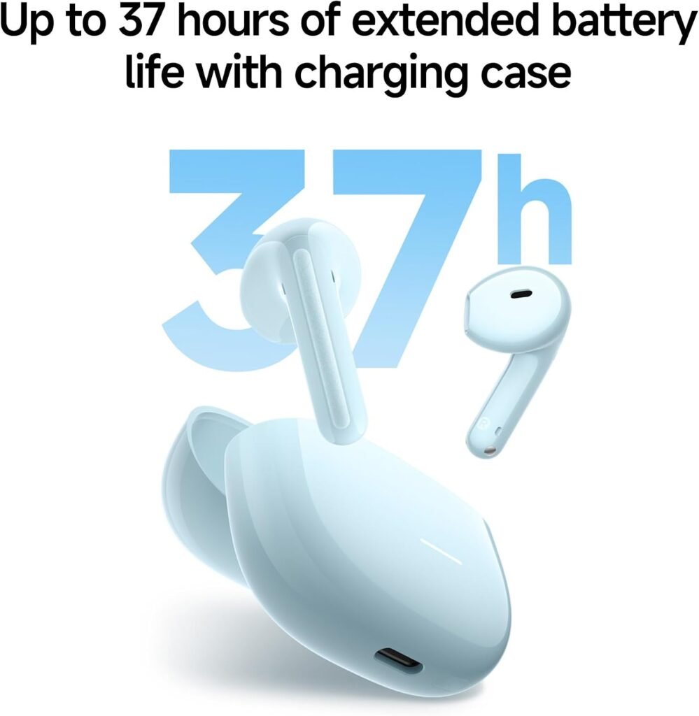 Redmi Buds 8 Active, Wireless Earphones with Semi-in-Ear Design, 14.2mm Titanium Diaphragm Drivers, Bluetooth 5.4, 37H Long Battery Life, Dual Mic AI Noise Cancellation, Google Fast Pair, Black Buds 8 Active Black
