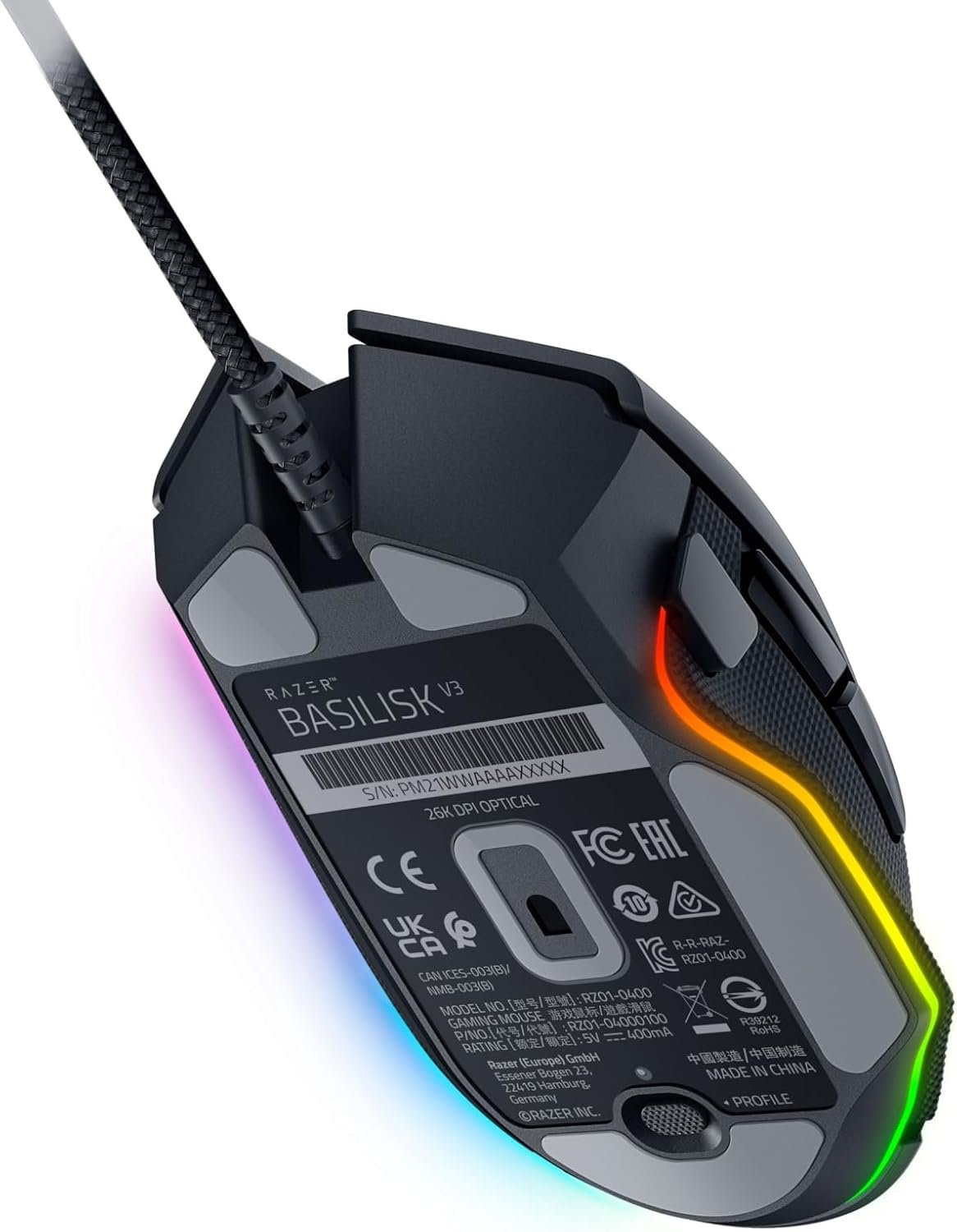Razer Basilisk V3 - Ergonomic Wired Gaming Mouse for Gaming Black Basilisk V3 Standard