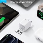 Anker Nano Phone Charger, 30W Portble and Foldable USB C GaN Charger (White) white 1 pack