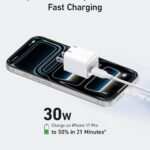 Anker Nano Phone Charger, 30W Portble and Foldable USB C GaN Charger (White) white 1 pack