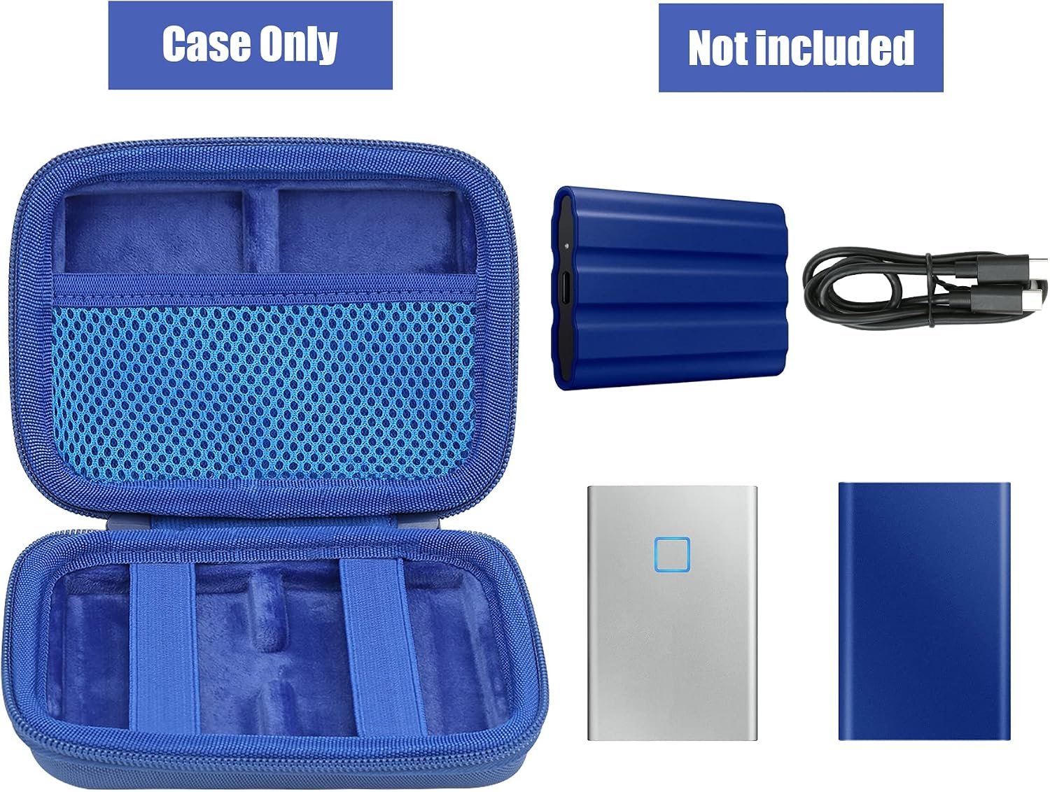 Aenllosi Hard Case for Samsung T9/T7 Touch/T7 Shield SSD, Blue