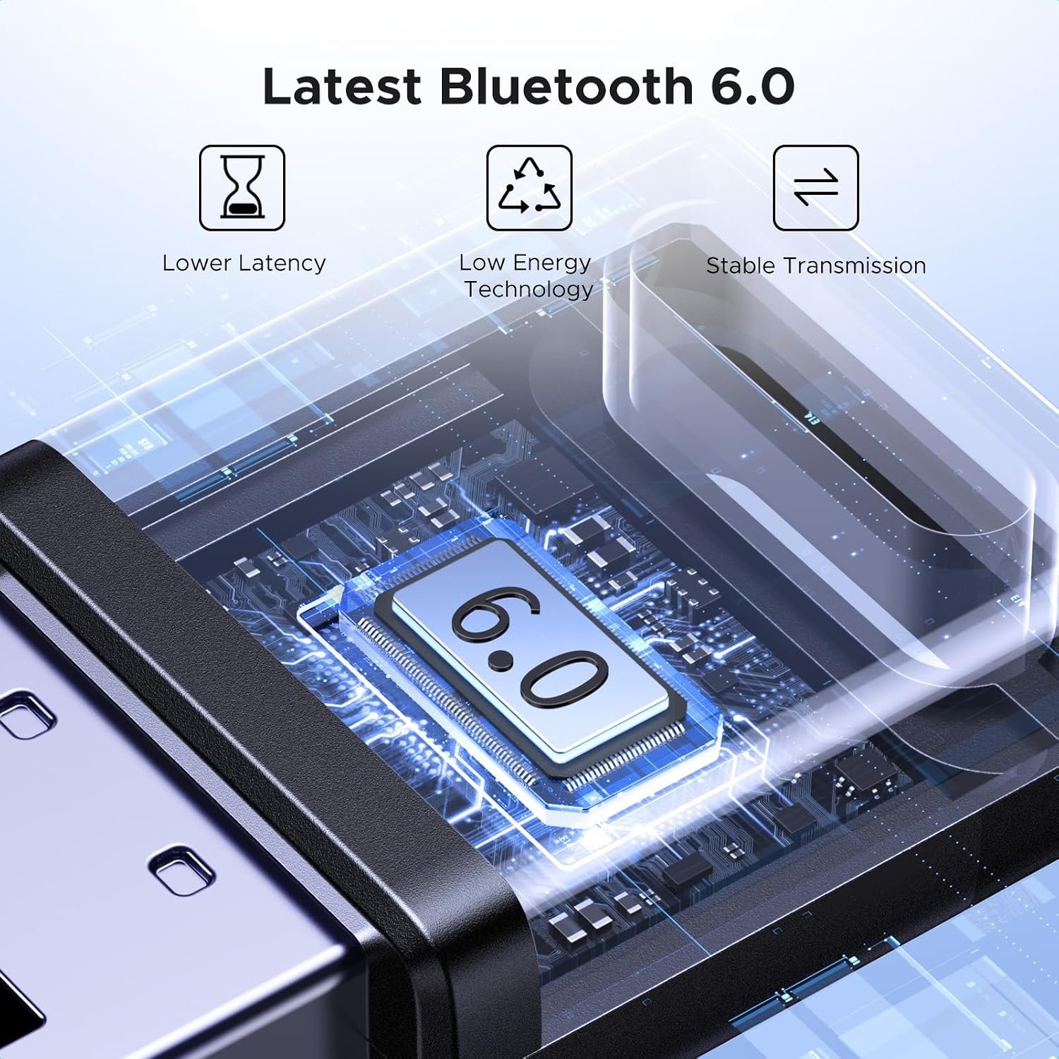 UGREEN USB Bluetooth Adapter for PC Bluetooth 6.0 Dongle Receiver